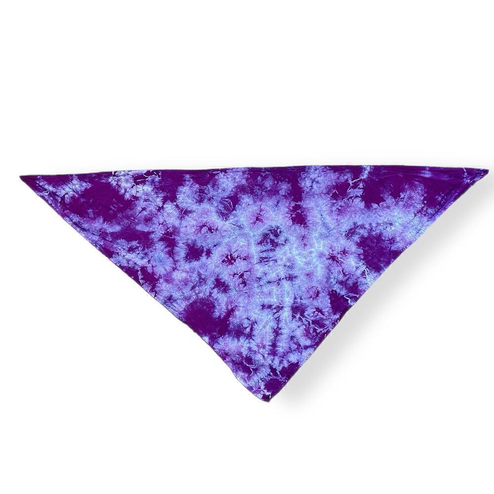 Handmade bandana hand crafted tie dye triangle purple ice